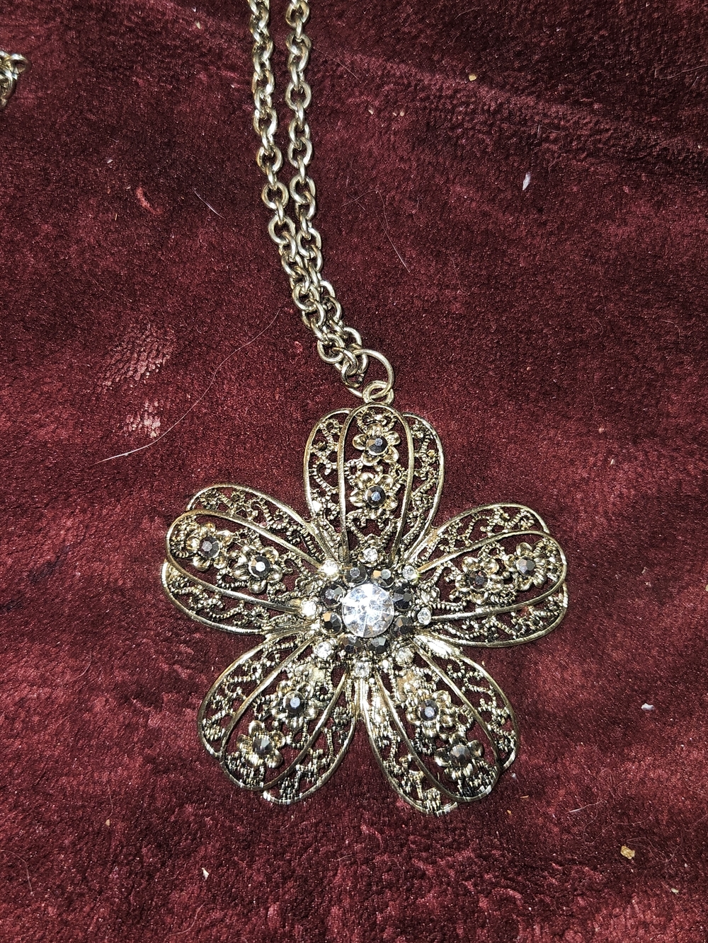 Antique Edwardian rhinestone dress ornament and pendant